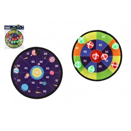 Teddies Terč na suchý zip oboustranný 27cm + míčky 8ks v sáčku