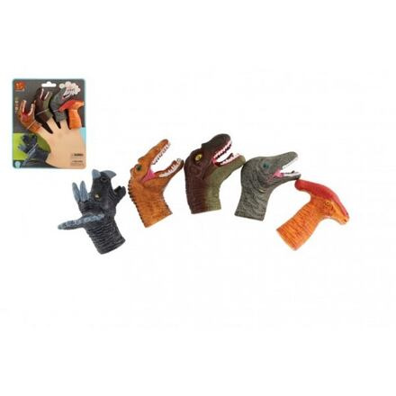 Teddies Maňásek prstový dinosauři 5ks guma 6cm