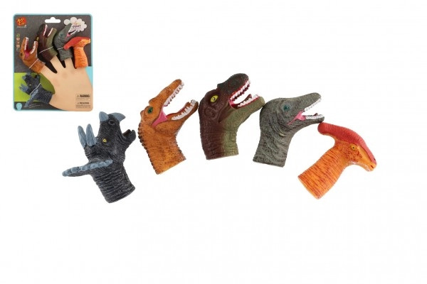 Teddies Maňásek prstový dinosauři 5ks guma 6cm