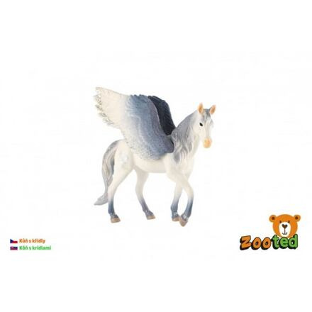 ZOOted Kůň s křídly bílo-šedý zooted plast 14 cm