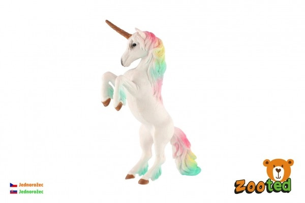 ZOOted Jednorožec bílý s duhovou hřívou zooted plast 18cm