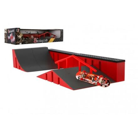 Teddies Skatepark skateboard prstový šroubovací plast 9cm v krabici 44x10x18cm
