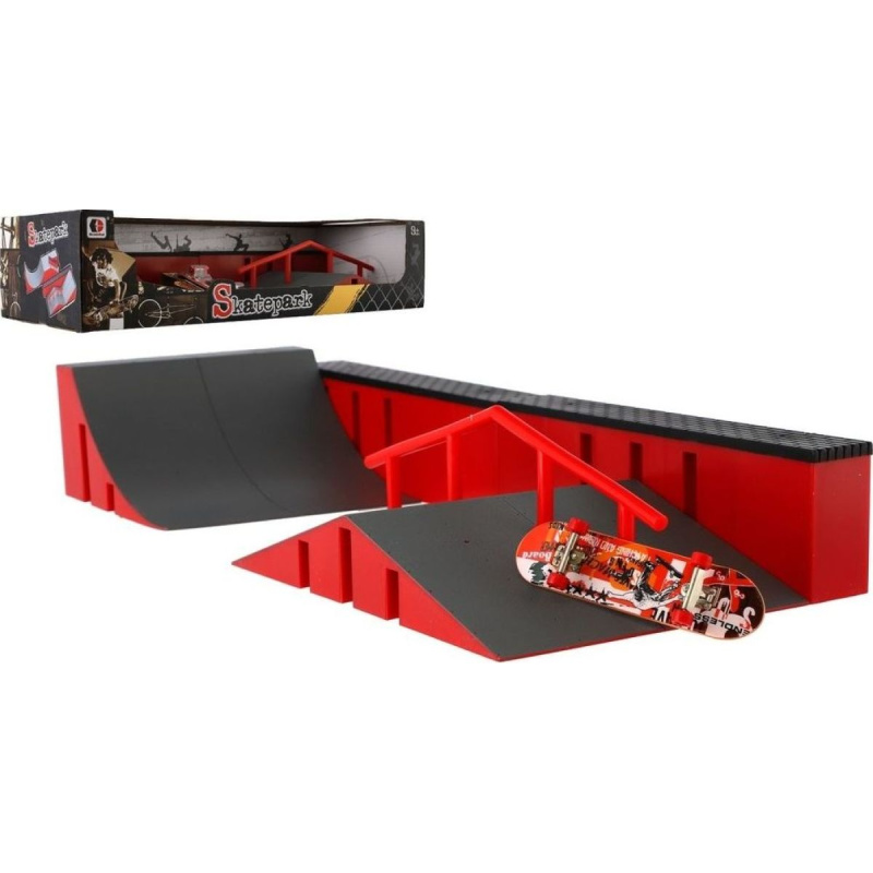 Teddies Skatepark skateboard prstový šroubovací plast 9cm v krabici 44x10x18cm