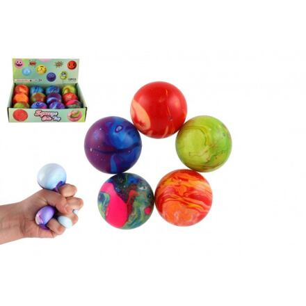 Teddies Míček antistresový mačkací sliz 6 cm duhový, více druhů