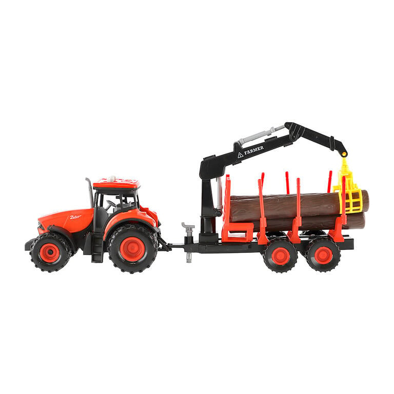 Traktor Zetor s vlekem a nakládacím ramenem