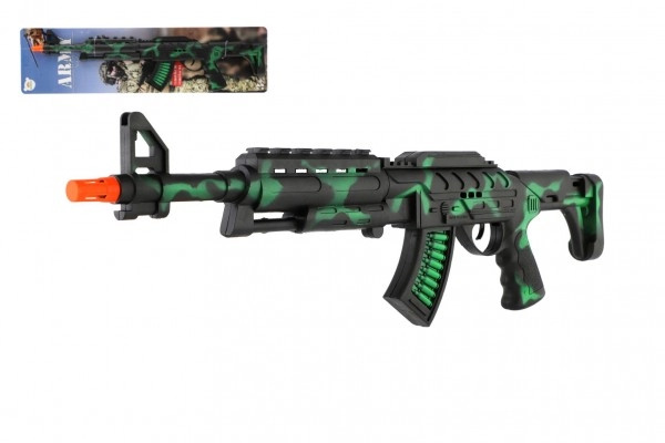 Teddies Samopal jiskřící ARMY na setrvačník plast 62cm na kartě 18x67cm