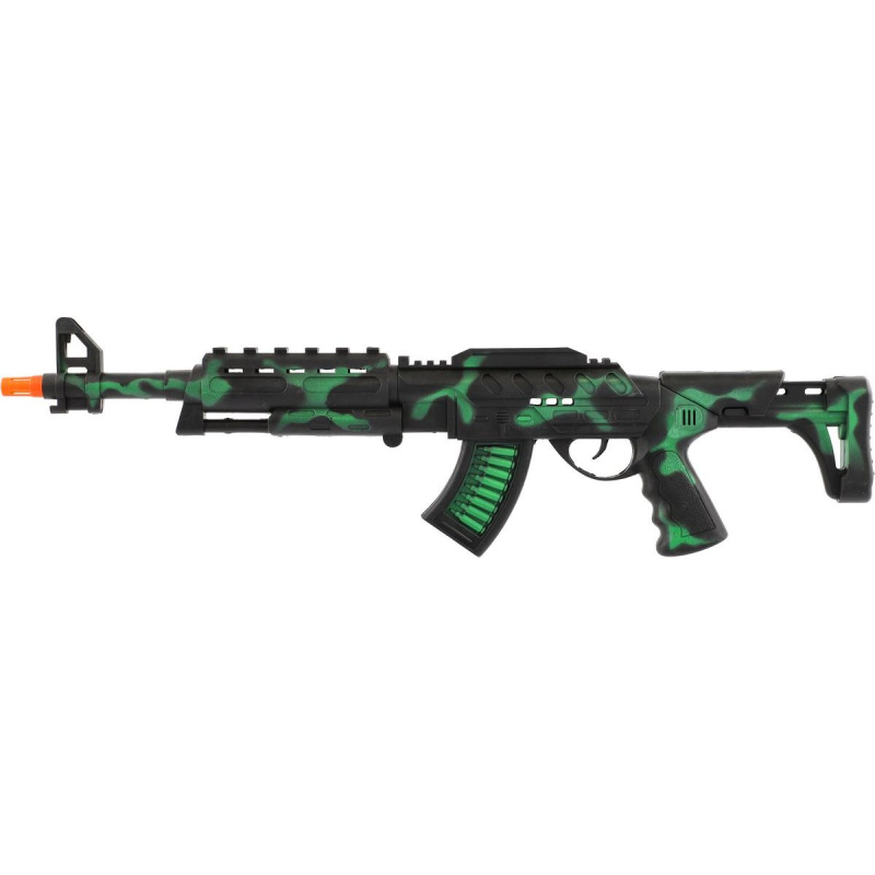 Teddies Samopal jiskřící ARMY na setrvačník plast 62cm na kartě 18x67cm