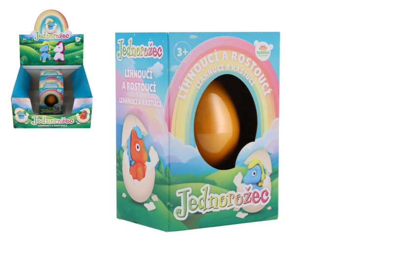Líhnoucí a rostoucí jednorožec ve vejci