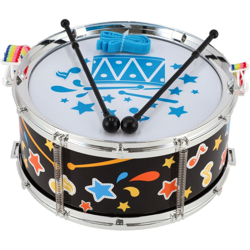 Plastový bubínek s popruhem a paličkami pro děti