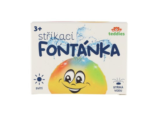 Teddies Hračka do vody Fontánka stříkací plast 10cm žlutá na baterie se světlem v krabičce 11x11x8cm