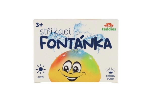 Teddies Hračka do vody Fontánka stříkací plast 10cm žlutá na baterie se světlem v krabičce 11x11x8cm