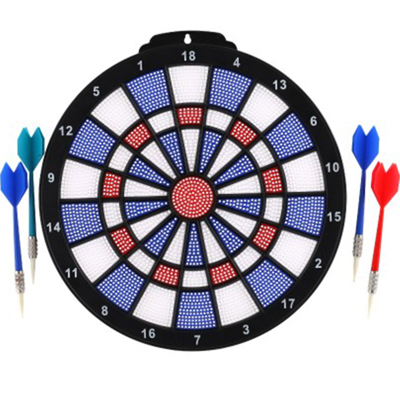 Terč se šipkami 4ks plast průměr 28cm v krabici 39x31x3cm