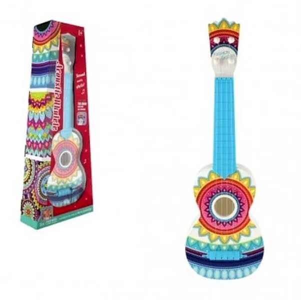 Kytara/ukulele barevná s trsátkem 55cm