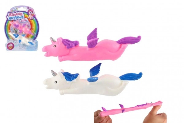 Teddies Jednorožec 2 ks natahovací létací střílecí antistresové silikon 10cm na kartě