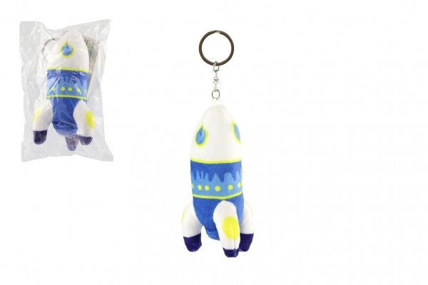 Přívěsek na klíče Teddies raketa plyš 10x5cm v sáčku