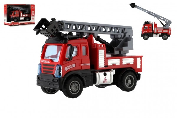 Teddies Auto hasiči se žebříkem plast 13cm 17x12x8cm