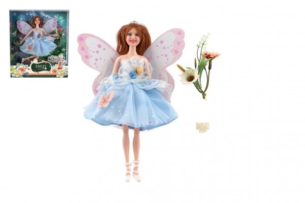 Teddies víla s křídly kloubová plast 28 cm s doplňky