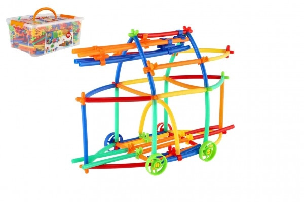 Teddies Stavebnice kreativní ze slámek / brček - 800 ks
