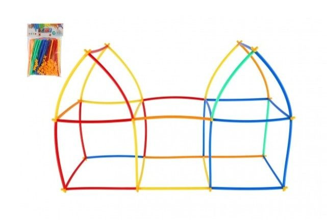 Teddies Stavebnice kreativní ze slámek 110 ks