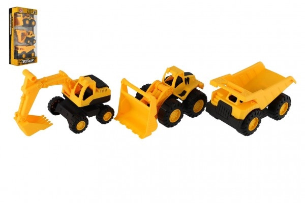 Teddies auto stavební 3ks plast 12cm na volný chod 14,5x30x7cm