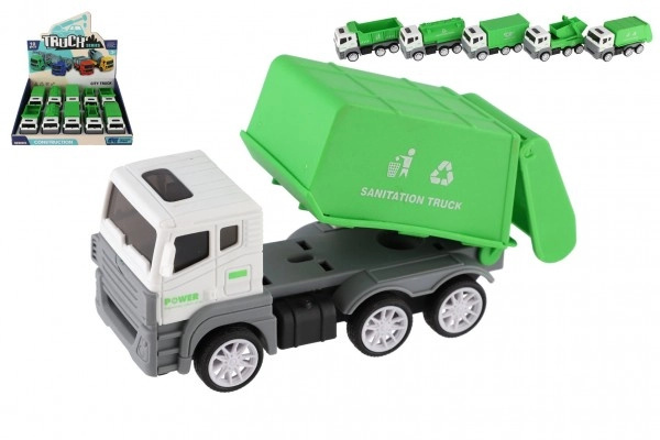 Teddies Auto stavební nákladní plast 14cm na setrvačník 5 druhů 10ks v boxu