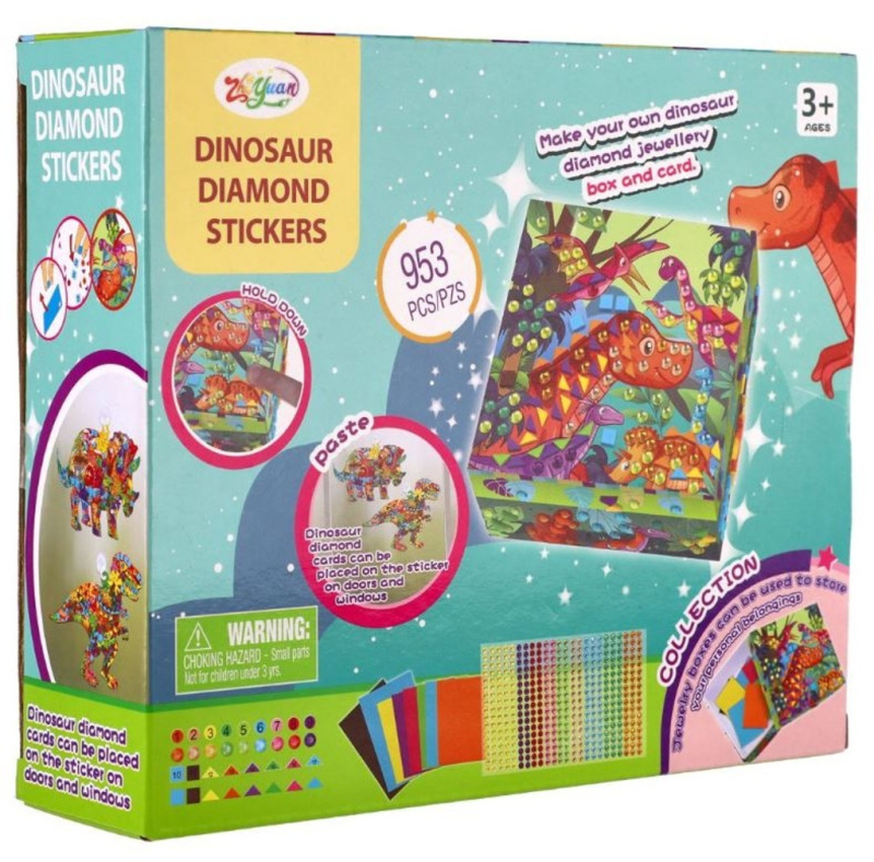 Teddies Kreativní sada diamantové malování Dinosaurus s nalepovacími diamanty