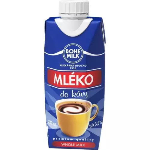 Mléko do kávy Bohemilk - 3,5 %, 0,33 l