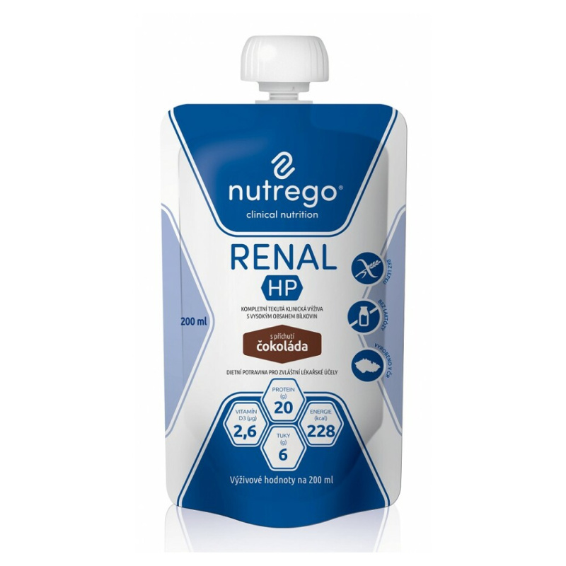 NUTREGO RENAL HP S PŘÍCHUTÍ ČOKOLÁDA perorální roztok 12X200ML