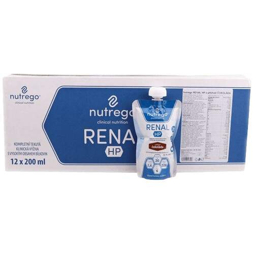 NUTREGO RENAL HP S PŘÍCHUTÍ ČOKOLÁDA perorální roztok 12X200ML