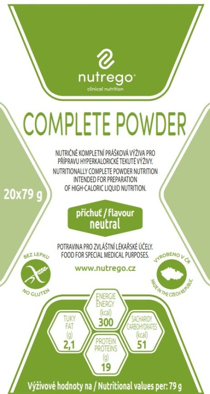 NUTREGO COMPLETE POWDER NEUTRAL POR PLV SOL 20X79G