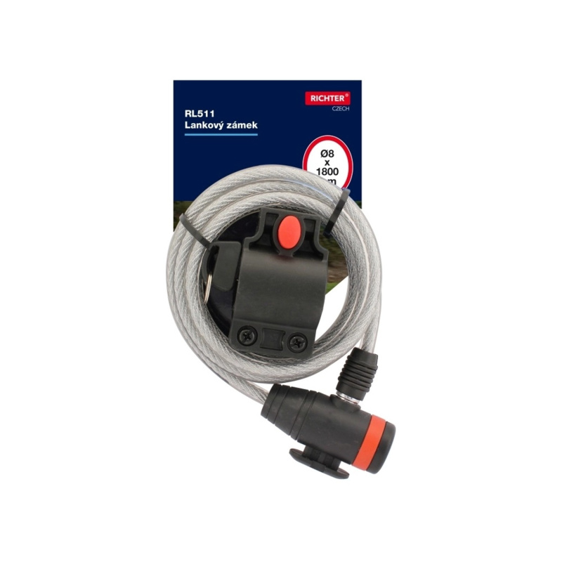 Richter Czech Lankový zámek RL 511, 2 klíče, 8 x 1800 mm