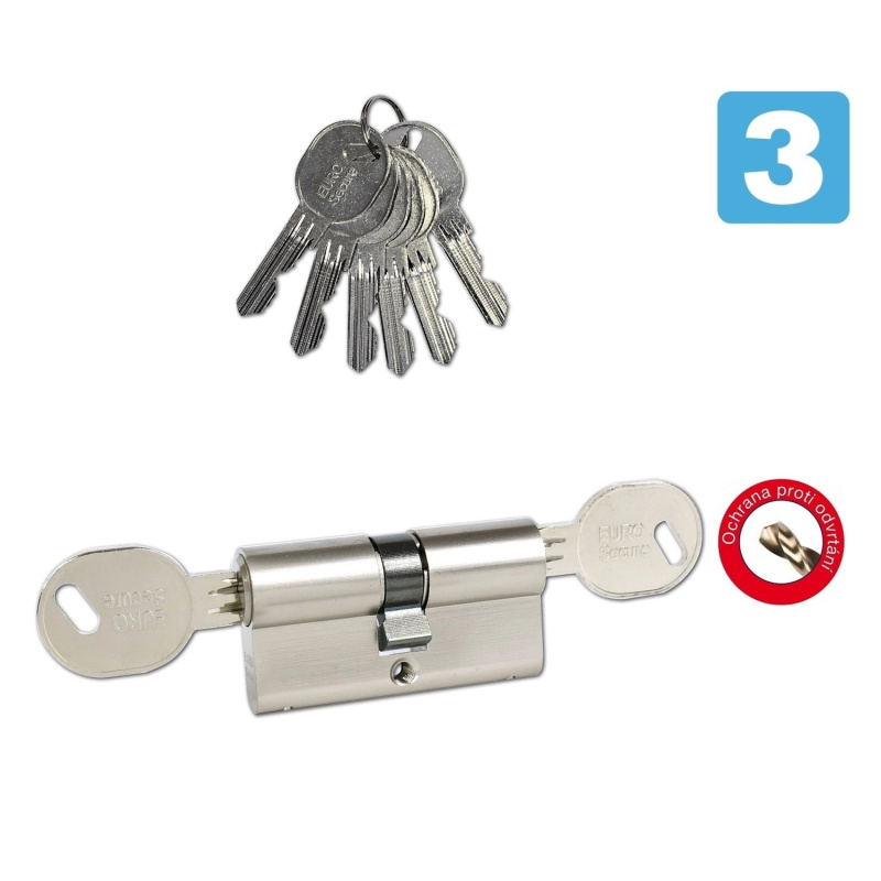 Richter Czech EURO Secure Bezpečnostní vložka 35/35BSZ, 6 klíčů, matný nikl