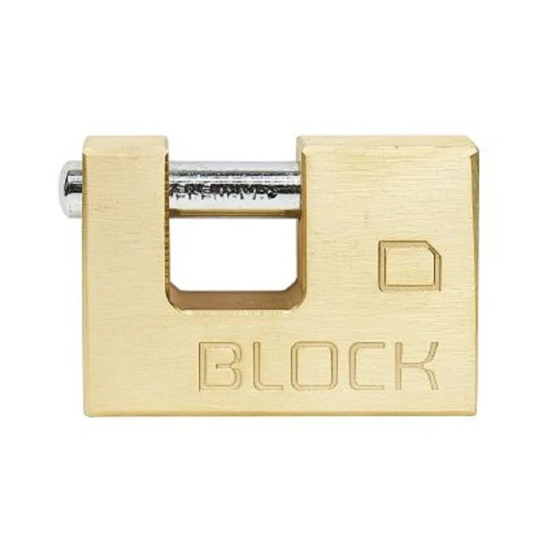 Richter Visací zámek RVBLOCK60, 5 stavítek, 3 klíče, kartáč. mosaz, 60 x 60 mm
