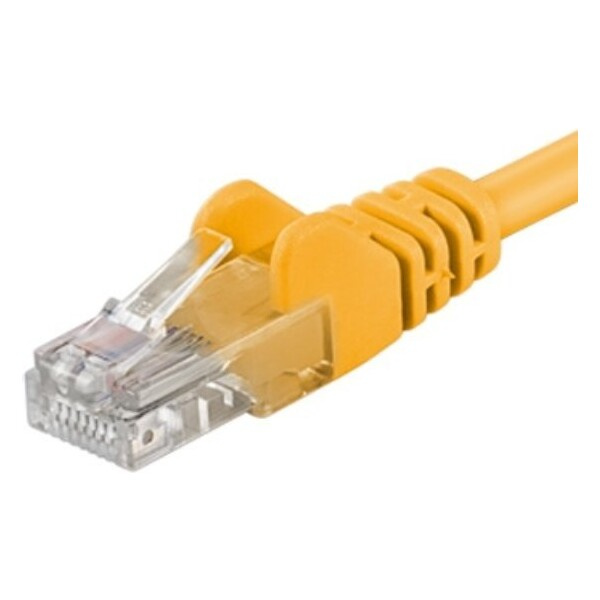 PremiumCord RJ45/RJ45 Cat5e UTP patch kabel 3m žlutý