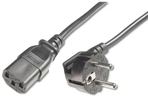 PREMIUMCORD napájecí kabel 230V 2m úhlový 90st, kpsp2-90, 2m Černá