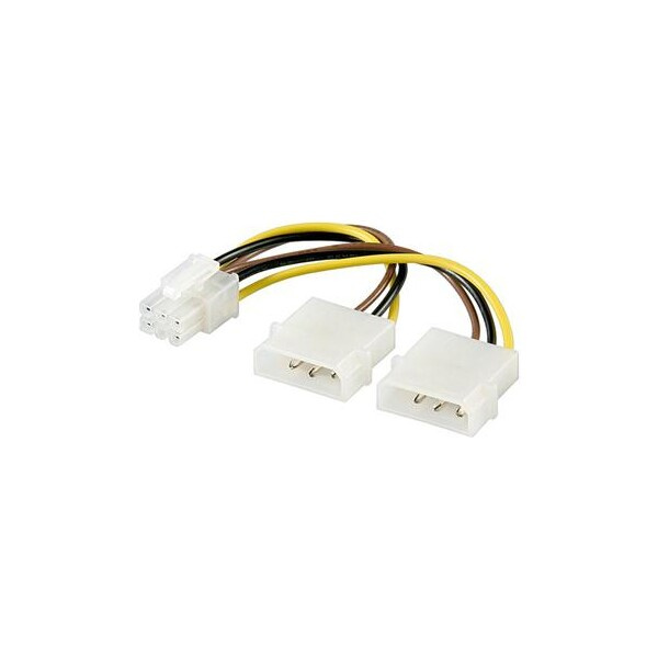 Premiumcord Redukce napájecí 5.25" Molex - 6 pin pro PCI-E grafické karty