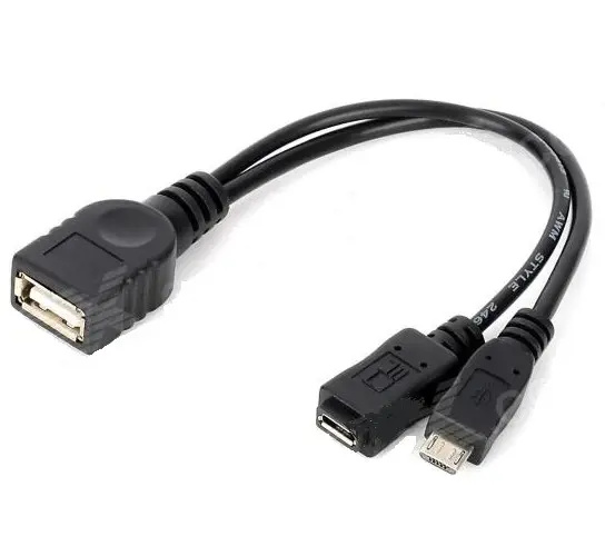 PremiumCord kur-18 USB A/female Micro USB/female - Micro USB/male OTG Černá