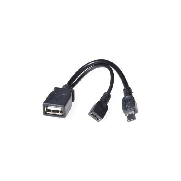 PremiumCord kur-18 USB A/female Micro USB/female - Micro USB/male OTG Černá