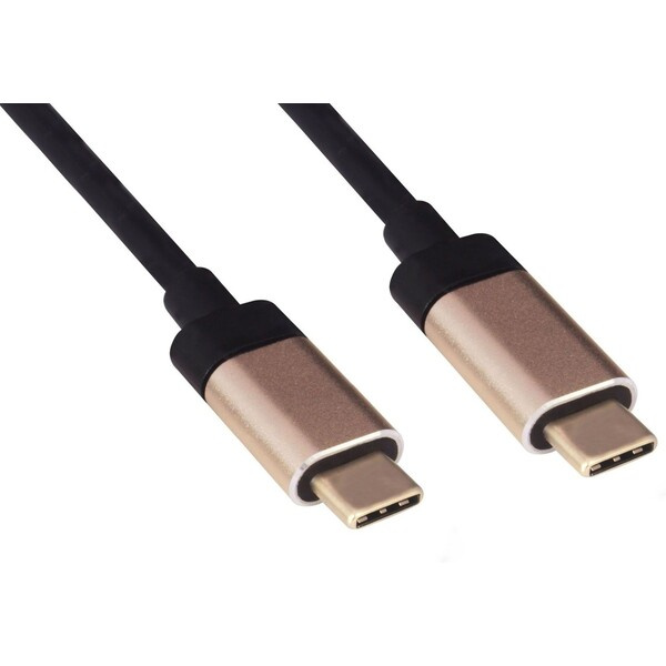 Kabel USB 3.1 konektor C/male - USB 3.1 konektor C/male ,1m hliníkové konektory (ku31cc1al)  Černá