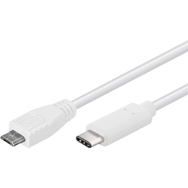 PremiumCord USB-C/MicroUSB-B napájecí kabel 2,5W 0,6m bílý