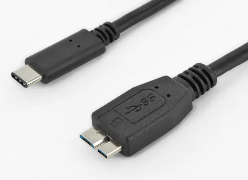 PremiumCord Kabel USB 3.1 konektor C/male - USB 3.0 konektor Micro-B/male, 0,6m ku31cmb06bk Černá