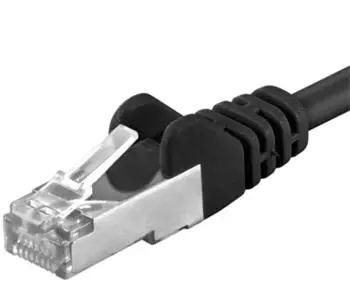 PremiumCord RJ45/RJ45 Cat6a S-FTP patch kabel 1m černý