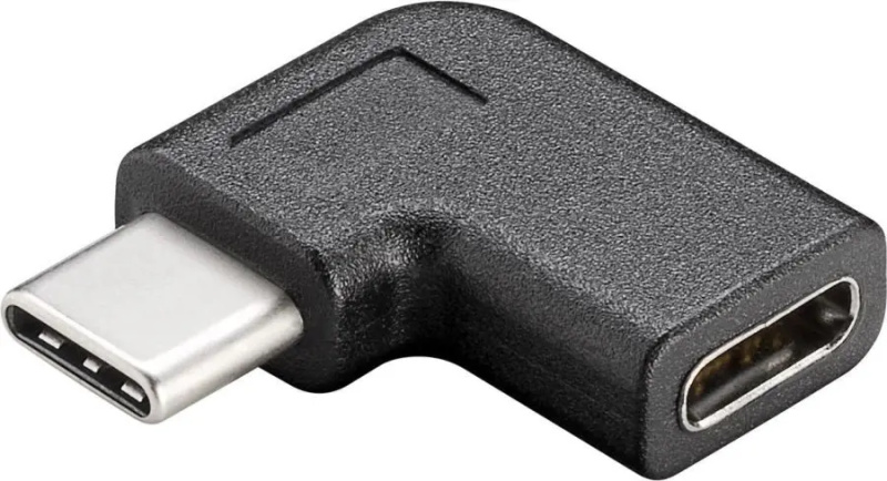 PremiumCord Adaptér USB-C/male - C/female zahnutý 90°