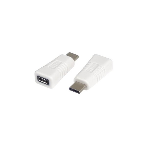 PremiumCord Adaptér USB-C konektor male - micro USB 2.0/female, bílá