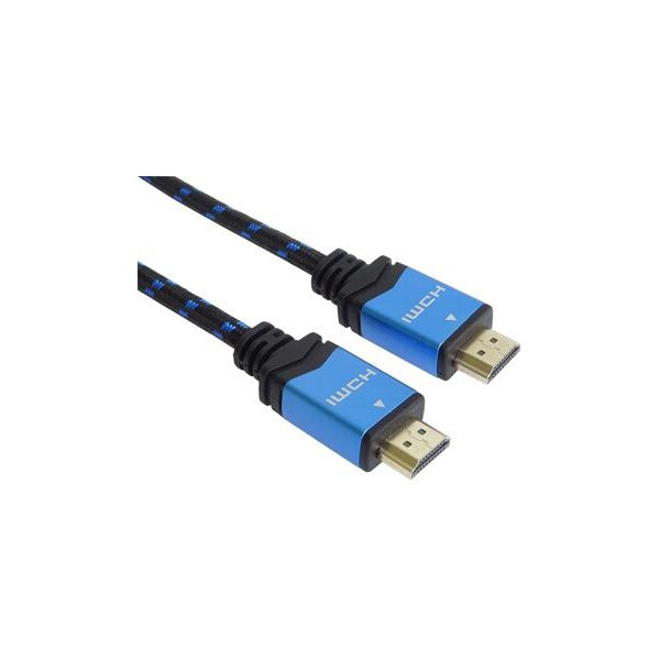 PremiumCord HDMI 2.0b/HDMI 2.0b opletený kabel s ethernetem 4K 0,5m černý