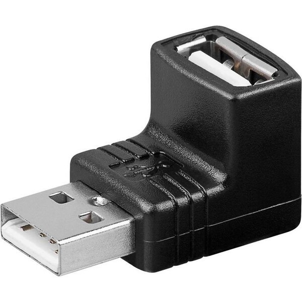 PremiumCord USB-A/USB-A redukce se zahnutým konektorem černá