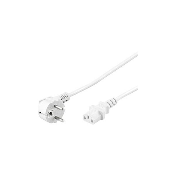 PremiumCord napájecí kabel s vidlicí k počítači 230V 5m bílý