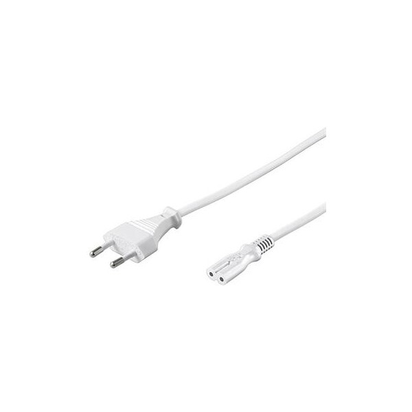 PremiumCord napájecí kabel s vidlicí k magnetofonu 230V 5m bílý