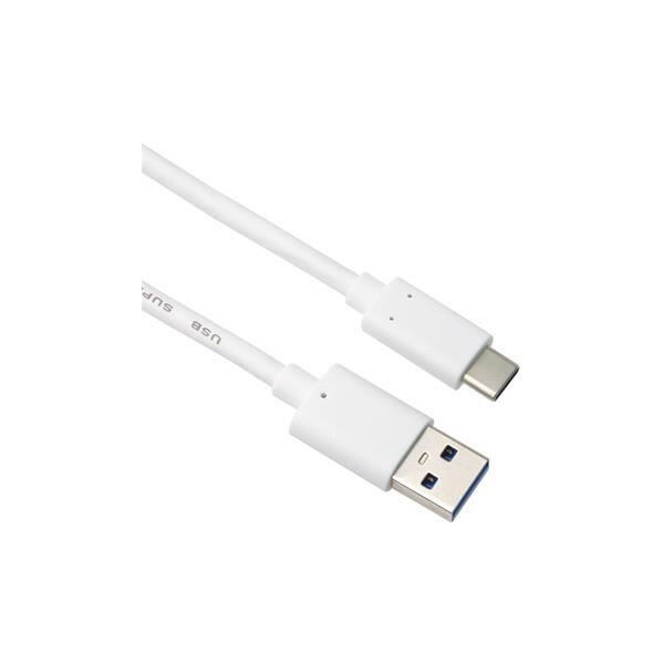 PremiumCord kabel USB-C - USB 3.0 A (USB 3.2 generation 2, 3A, 10Gbit/s)  0,5m bílá Bílá