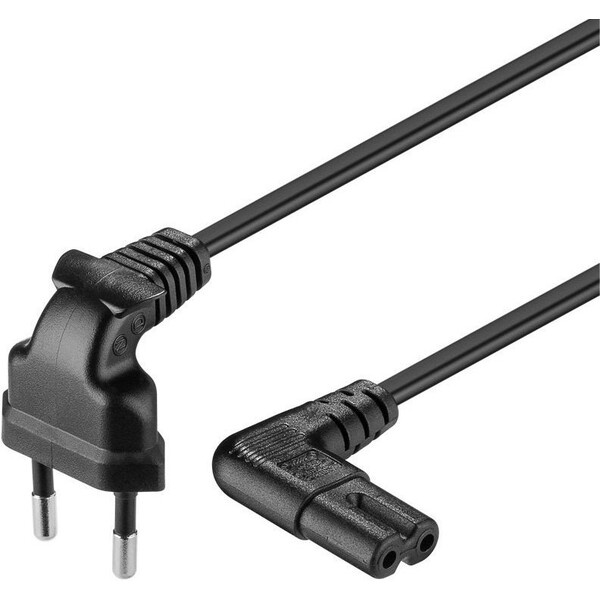 PremiumCord napájecí kabel k magnetofonu se zahnutými konektory 230V 0,75m černý
